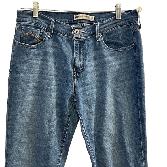 Levi's Women's 505 Straight Leg Jeans Blue Size 10 Mid Rise Stretch - Picture 2 of 10
